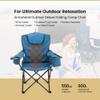 ARROWHEAD OUTDOOR Portable Deluxe Folding Camp Quad Chair w/Headrest, Glass & Cup Holders, Armest 6-can Cooler, Heavy Duty Carry Bag, 550 lbs Weight Capacity view 4