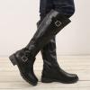 Bcshiye Women's Knee High Boots,Winter Warm Buckle Chunky Low Heel Riding Motorcycle Boots Wide Calf Winter Boots view 2