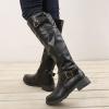 Bcshiye Women's Knee High Boots,Winter Warm Buckle Chunky Low Heel Riding Motorcycle Boots Wide Calf Winter Boots view 3
