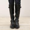 Bcshiye Women's Knee High Boots,Winter Warm Buckle Chunky Low Heel Riding Motorcycle Boots Wide Calf Winter Boots view 4