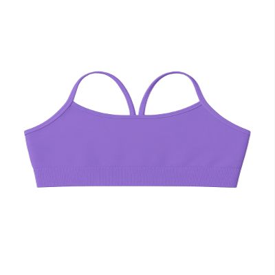 Kurve Girls' Underwear Crop Training Bra, Seamless Racerback Crop Top, UV Protective Fabric UPF 50+ (Made with Love in The USA), Lavender, Medium/Large (Ages 9-14)