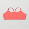 Kurve Girls' Underwear Crop Training Bra, Seamless Racerback Crop Top, UV Protective Fabric UPF 50+ (Made with Love in The USA), Neon Coral, Medium/Large (Ages 9-14) view 2