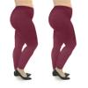 Silky Toes Womens Plus Size Opaque Microfiber Casual Footless Tights- 2 Pairs (5/6, Wine) view 1