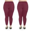 Silky Toes Womens Plus Size Opaque Microfiber Casual Footless Tights- 2 Pairs (5/6, Wine) view 2