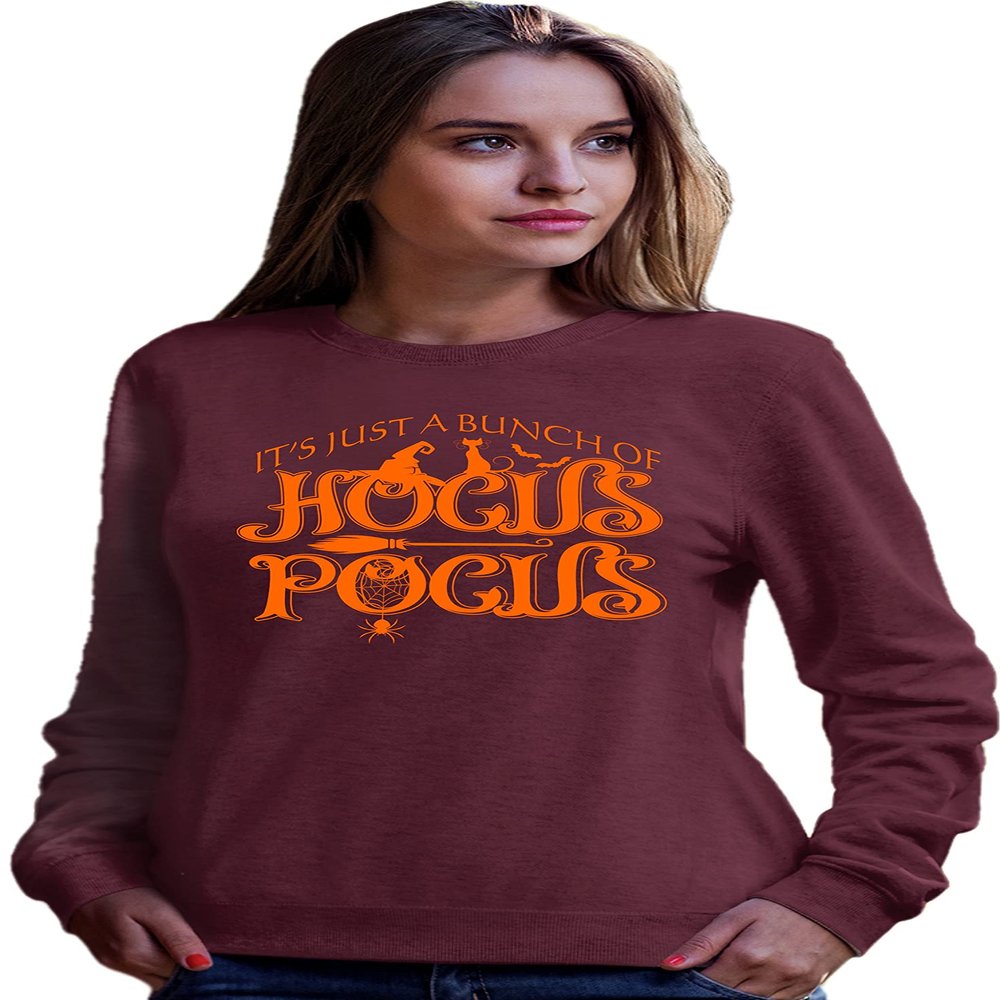 Go All Out 3X-Large Maroon Adult It's Just A Bunch Of Hocus Pocus Halloween Sweatshirt Crewneck