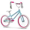 Huffy Illuminate 20 Girls Bike, Sky Blue Frame with Butterfly Graphics, Kickstand Included, Streamers and Chain Guard, White Tires and Pink Rims view 1