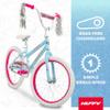 Huffy Illuminate 20 Girls Bike, Sky Blue Frame with Butterfly Graphics, Kickstand Included, Streamers and Chain Guard, White Tires and Pink Rims view 4