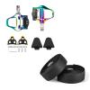 BESTYMXY Bike Pedals Road Bike Pedals+Cleat Set+Cleat Cover with Road Bike Handlebar Tapes(Black) view 1
