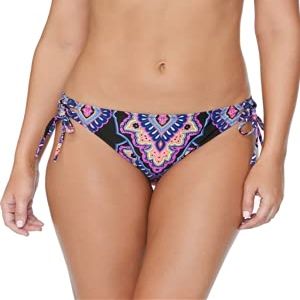 Raisins Juniors' Nepal Nights Printed Side-Tie Bikini Bottoms Women's Swimsuit - Black Multi XL