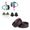 BESTYMXY Bike Pedals Road Bike Pedals+Cleat Set+Cleat Cover with Road Bike Handlebar Tapes(Red) view 1