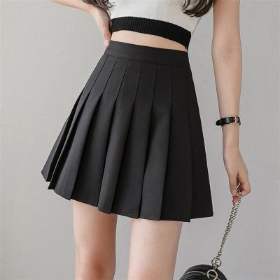 Esdlajks Skirts for Women Skirts for Women Girls Short High Waist Pleated Skater Tennis School Skirt (Color : Black, Size : Large)