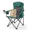 ARROWHEAD OUTDOOR Portable Deluxe Folding Camp Quad Chair w/Headrest, Glass & Cup Holders, Armest 6-can Cooler, Heavy Duty Carry Bag, 550 lbs Weight Capacity view 1