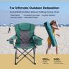 ARROWHEAD OUTDOOR Portable Deluxe Folding Camp Quad Chair w/Headrest, Glass & Cup Holders, Armest 6-can Cooler, Heavy Duty Carry Bag, 550 lbs Weight Capacity view 4