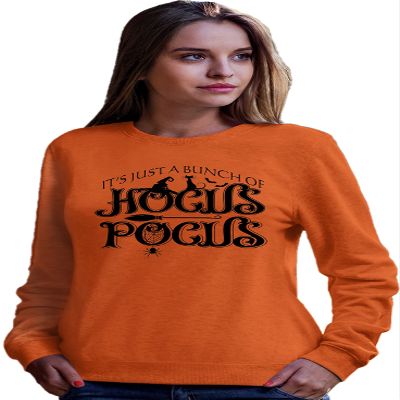 Go All Out X-Large Orange Adult It's Just A Bunch Of Hocus Pocus Halloween Sweatshirt Crewneck