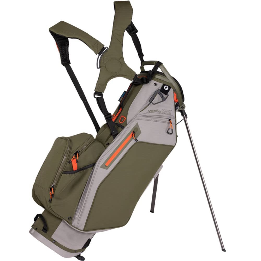 Sun Mountain Mens 2022 WeatherMax Stand Carry Golf Bag Gray-Moss-Inferno
