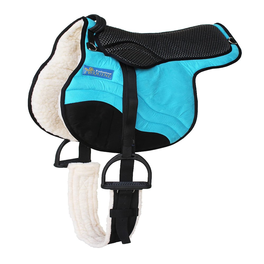CHALLENGER Horse English Western Trail Fleece Padded Adjustable Bareback Saddle Pad Turquoise 39TS05TR