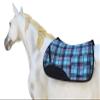 CHALLENGER Horse English All-Purpose Neoprene Shock Absorbing Turquoise Plaid Saddle Pad 72TS29TR view 2