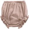 EISHOW Infant Baby Soft Ruffle Shorts Bloomers Toddler Boy Girl Solid Cotton Linen Blend Basic Bottom Cute Loose Harem Shorts (1-2 Years,B-Khaki) view 1
