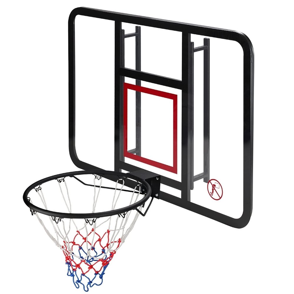 Mini Basketball Hoop, PC Transparent Backboard, Indoor Outdoor Portable Basketball Training Stand, 110x75cm