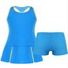 Hansber Kids Girls Sleeveless Tennis Golf Dress Outfits Athletic Tank Top and Skirt with Built in Shorts Tracksuit Sets Open_Back_a 8 Years view 1