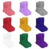 Auranso Girl Knee High Cotton Socks 9 Pairs Girls Long Crew Socks Color D 6-8 Years view 1