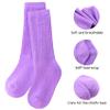Auranso Girl Knee High Cotton Socks 9 Pairs Girls Long Crew Socks Color D 6-8 Years view 4