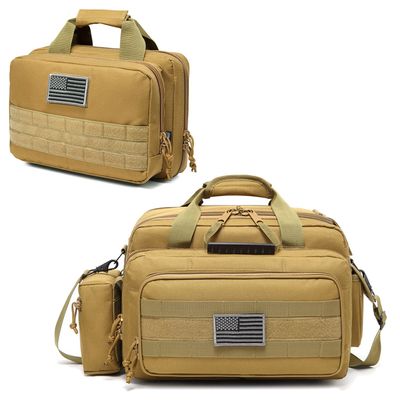DBTAC Range Bag Medium for 2~4 Pistol + Soft Handgun Case XS for 1~2 Pistol (Brown)