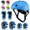 BURSUN Kids Bike Helmet Set Toddler Helmet Kids Helmet Adjustable for Ages 2-3-5-8-14 with Knee Elbow Wrist Pads, Multi-Sport Protective Gear for Cycling Skateboard Scooter Skating Boys Girls view 1