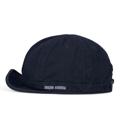 CLAPE Flat Top Baseball Cap for Men Women Running Sun Protection Hats Short Bill Brim Baseball Cap Trucker Style Hat (DY06-Navy)