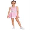 TiaoBug Youth Girls Golf Tennis Dress with Shorts Outfits Kids Tennis Tank Top Skirt Active Sports Dress Set Activewear Letters Pink 14 Years view 1