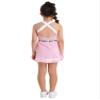 TiaoBug Youth Girls Golf Tennis Dress with Shorts Outfits Kids Tennis Tank Top Skirt Active Sports Dress Set Activewear Letters Pink 14 Years view 2