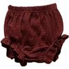 EISHOW Infant Baby Soft Ruffle Shorts Bloomers Toddler Boy Girl Solid Cotton Linen Blend Basic Bottom Cute Loose Harem Shorts (6-12 Months,C-Coffee) view 1