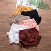 EISHOW Infant Baby Soft Ruffle Shorts Bloomers Toddler Boy Girl Solid Cotton Linen Blend Basic Bottom Cute Loose Harem Shorts (6-12 Months,C-Coffee) view 4