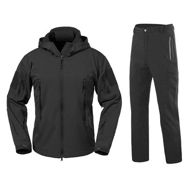 Lilychan Mens Military Soft Shell Tactical Jacket and Pants Set Waterproof Mountain Snow Snowboard Jacket Winter Outdoor Windproof Snowsuit (Black, X-Large)