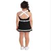 TiaoBug Youth Girls Golf Tennis Dress with Shorts Outfits Kids Tennis Tank Top Skirt Active Sports Dress Set Activewear Letters Black 14 Years view 2