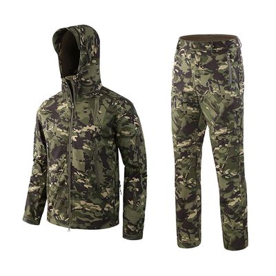 Lilychan Mens Military Soft Shell Tactical Jacket and Pants Set Waterproof Mountain Snow Snowboard Jacket Winter Outdoor Windproof Snowsuit (CP-Green, Small)