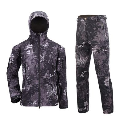 Lilychan Mens Military Soft Shell Tactical Jacket and Pants Set Waterproof Mountain Snow Snowboard Jacket Winter Outdoor Windproof Snowsuit (blackgrey, XX-Large)