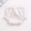 EISHOW Infant Baby Soft Ruffle Shorts Bloomers Toddler Boy Girl Solid Cotton Linen Blend Basic Bottom Cute Loose Harem Shorts (2-3 Years,B-White) view 2