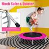GYMAX Rebounder Trampoline for Adults, Mini Exercise Trampoline with Safety Pad, Foldable Rebounding Fitness Trampoline for Indoor/Outdoor, Small Workout Trampoline for Adults (Pink) view 3