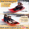 3Pack Plastic Snow Sled for Kids & Adults 35" x 17" - Flexible Toboggan Sleds with Pull Rope & Two Handles for up to 2 Sledders Winter Snow Sledding Downhill Outdoor, S view 2