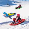 3Pack Plastic Snow Sled for Kids & Adults 35" x 17" - Flexible Toboggan Sleds with Pull Rope & Two Handles for up to 2 Sledders Winter Snow Sledding Downhill Outdoor, S view 4