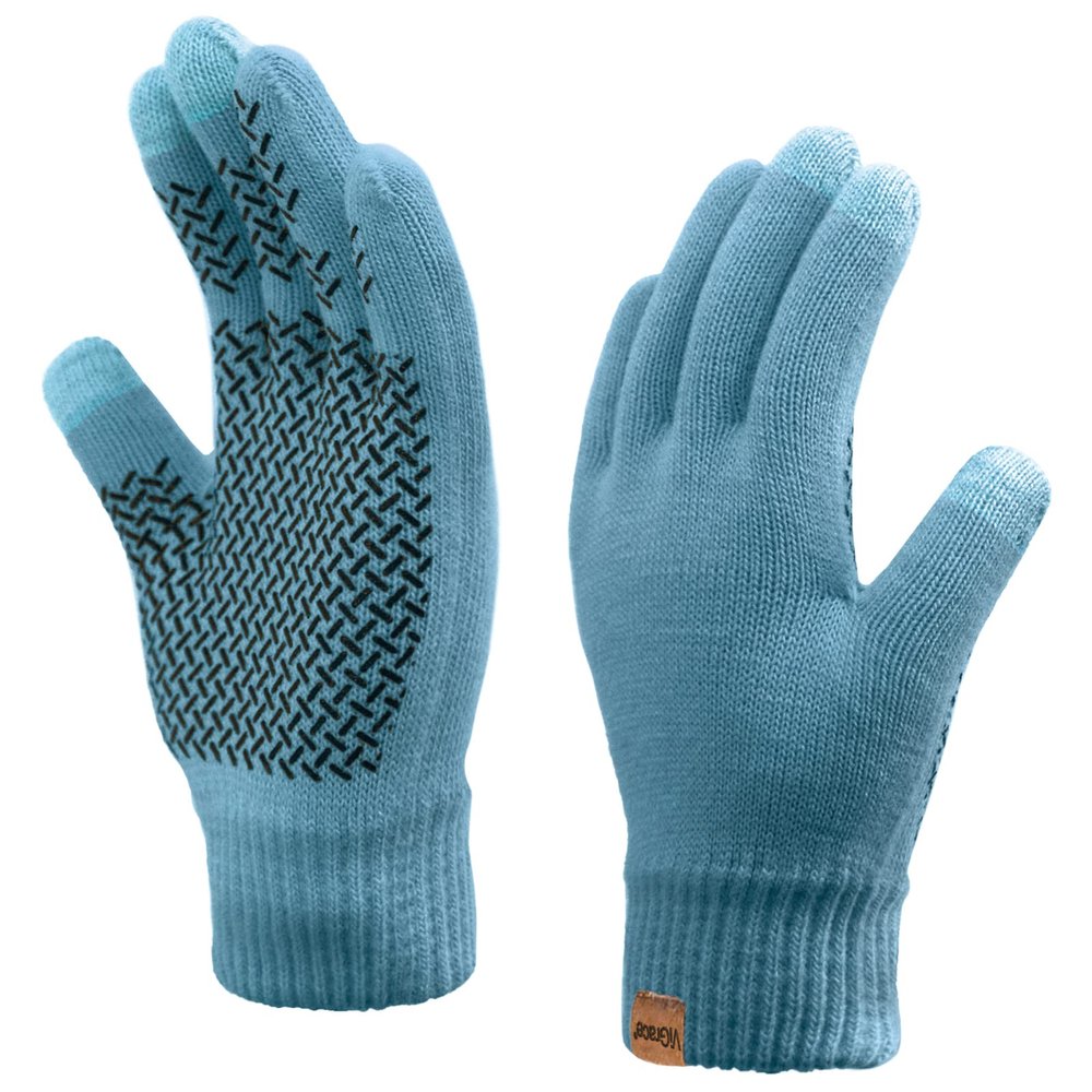 ViGrace Winter Touchscreen Gloves for Men & Women with 3 Fingers Dual-layer Touch Screen Warm Lined Anti-Slip Thermal Knit Driving Texting Glove(Blue, Medium)