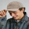CLAPE Cotton Baseball Caps Short Brim Soft Cap Low Profile Dad Hats Mens Short Bill Caps Flat Snapback Hats for Daily Wear (DY06-Beige) view 3