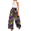 Ankara Print Pants with Bowtie African Clothes for Women Wide Leg Long Trousers Dashiki Clothing 705 L view 2