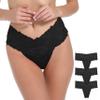 WKFIINM Pack 3 High Waisted Lace Thong for Women Cotton Underwear Plus Size High Rise Retro Tummy Control Thongs Panties view 1