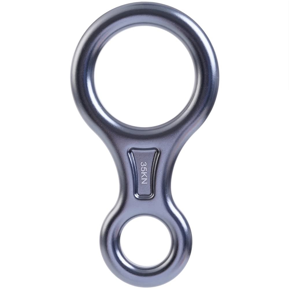 PROND Terminal 8 Descender, Climb Aluminum Figure 8 Descender Rigging Plate Heavy Duty, 35KN Aluminum Alloy Descender for Outdoor Climbing Rappel Gear Downhill Ring Equipment and Belay Device