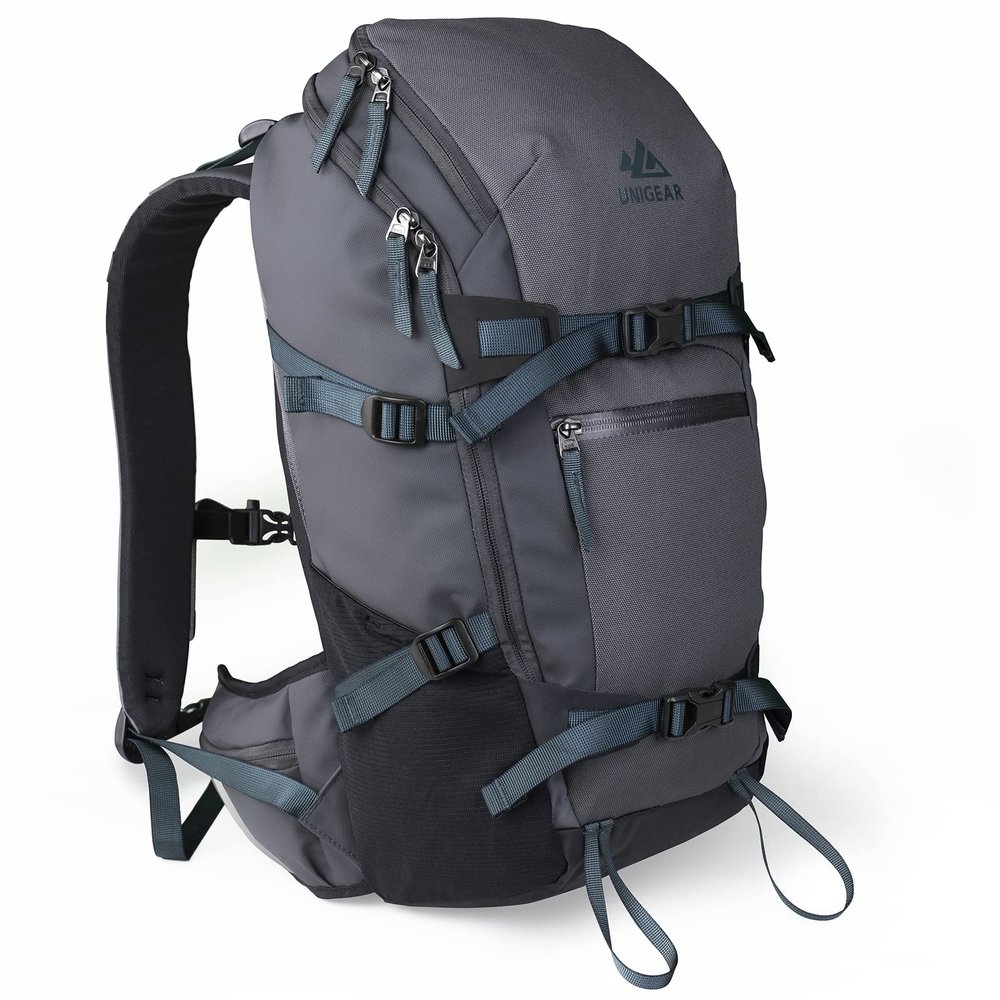 Unigear Ski Backpack, 22L Snowboard Travel Backpack 900D Polyester Waterproof Backpack for Snowboard, Ski, Camping, Hiking (Gray)