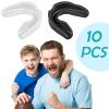 10 Pcs Sport Mouth Guards Gum Teeth Armor Game Guard for Boxing Basketball Football Hockey Karate Basketball Rugby Match (White,Black) view 3