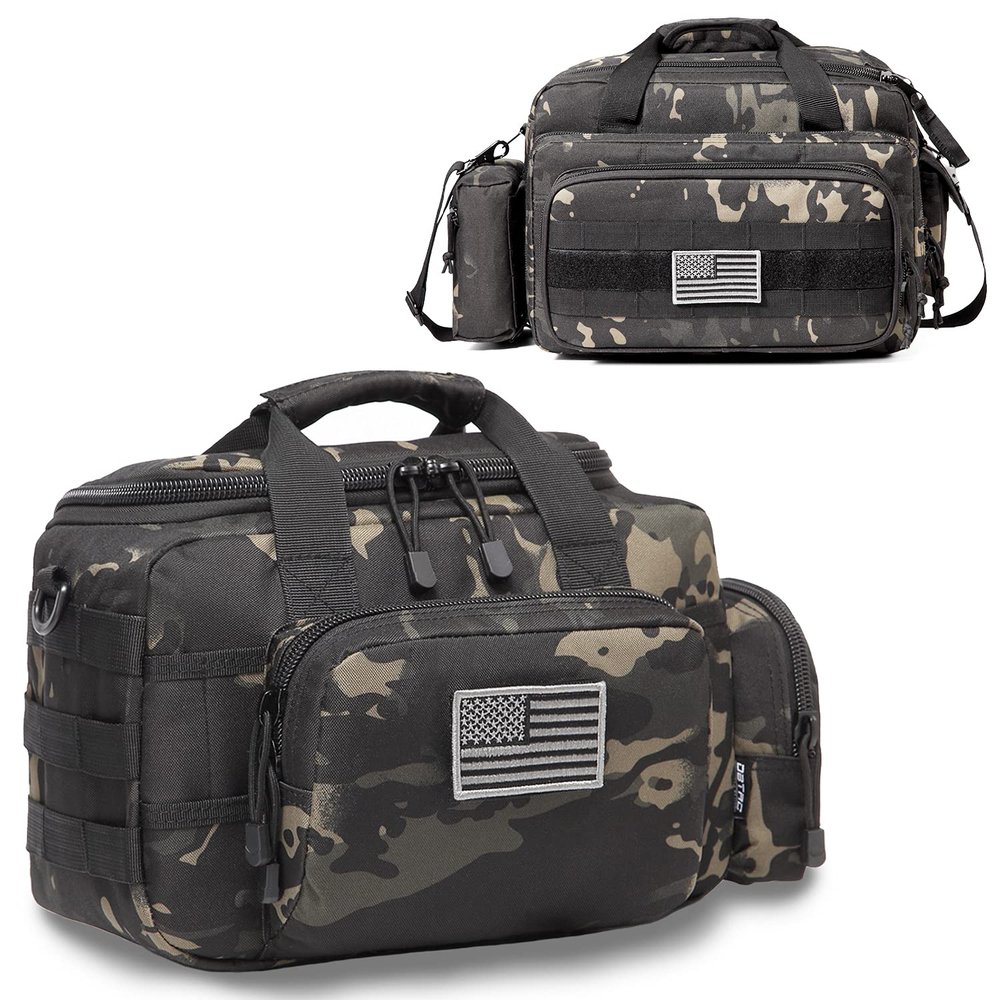 DBTAC Range Bag Small for 2X Pistol + Handgun Firearm Case Medium for 2~4 Pistol (Charcoal Camo)