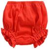 EISHOW Infant Baby Soft Ruffle Shorts Bloomers Toddler Boy Girl Solid Cotton Linen Blend Basic Bottom Cute Loose Harem Shorts (2-3 Years,B-Red) view 1